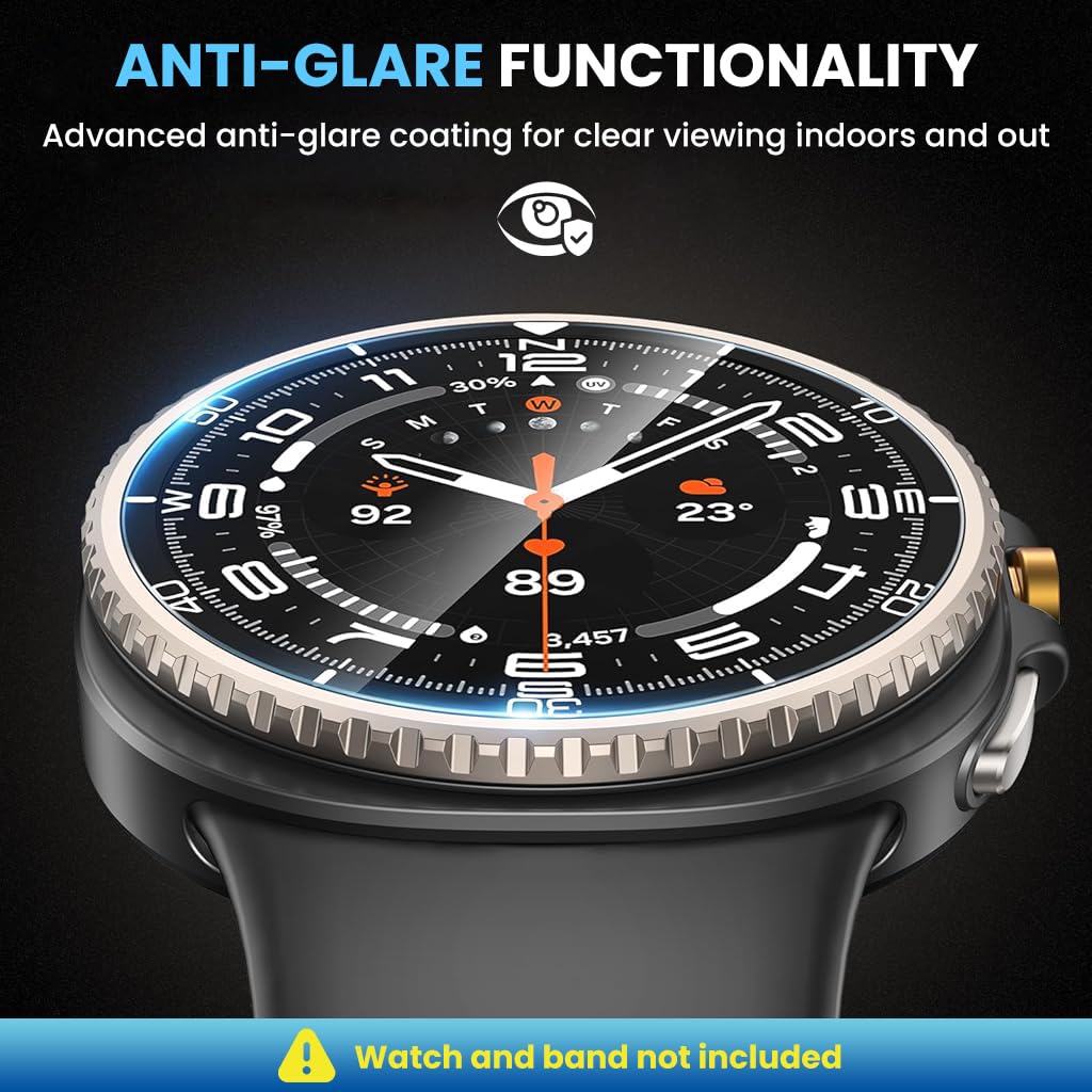 ZORBES Glass Screen Protectors for Samsung Galaxy Watch 8 46mm with Auto Alignment Tool | 3 Pack Tempered Glass