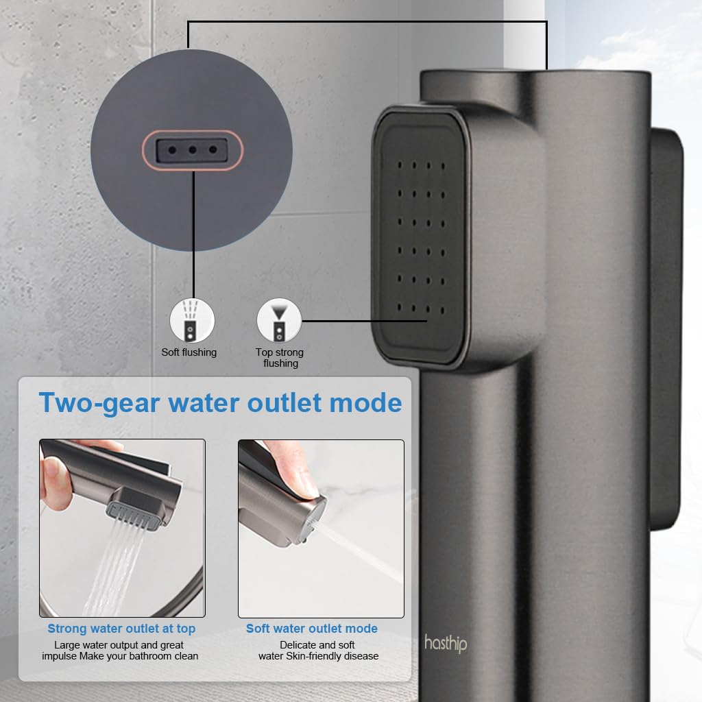 HASTHIP Health Faucet for Toilet with 2 Flow Modes and One Hand Operation | Easy Installation