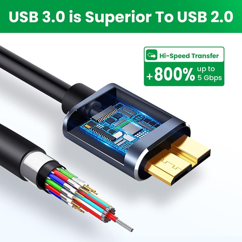 ZORBES® Type C to Micro B 3.0 Cable,5 Gbps USB Type C to External Hard Drive Cable Compatible with MacBook Pro & Air,Toshiba,WD External Hard Drive, Galaxy S8,S9,S10,S10+, My Passport Elements