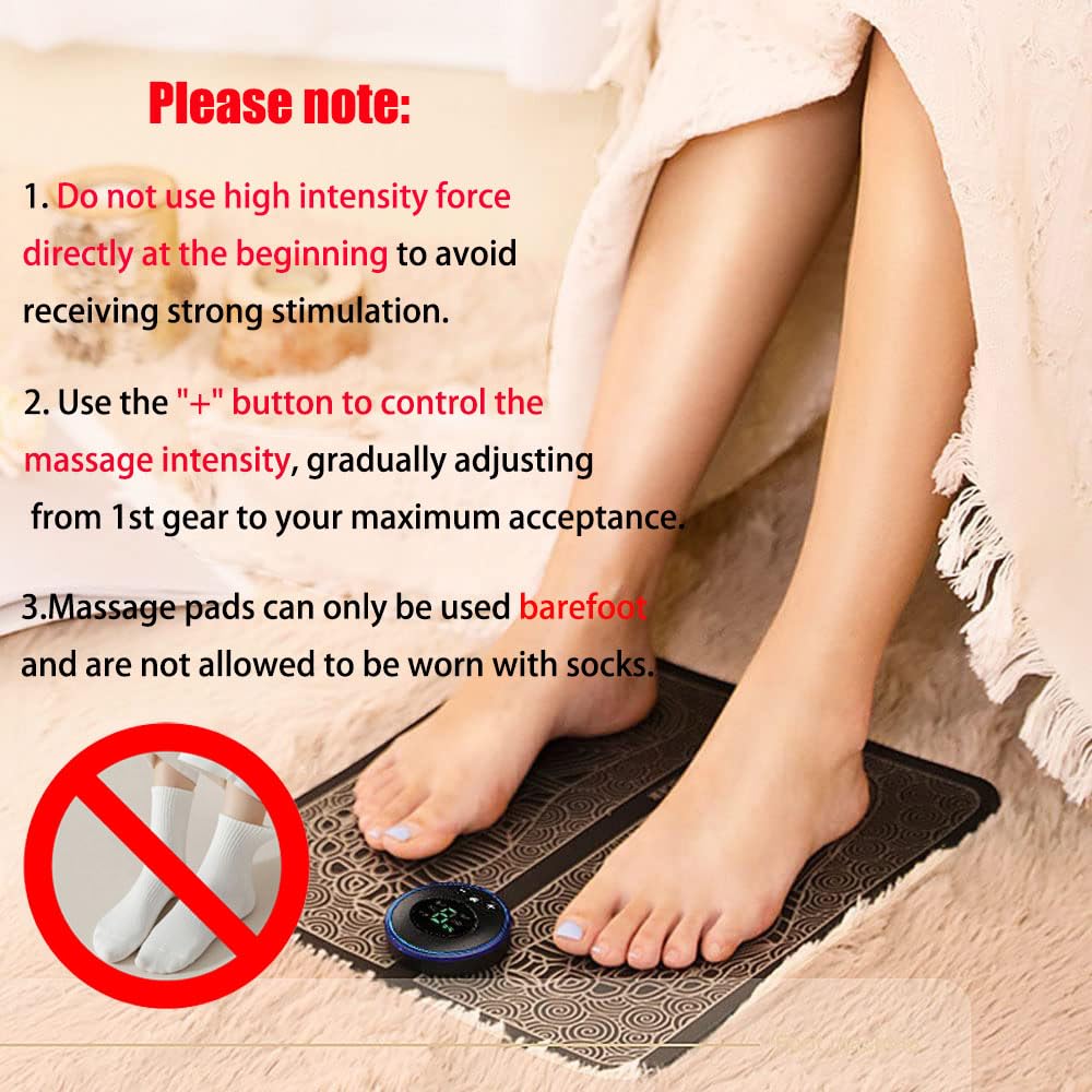 HANNEA Foot Massager for Pain Relief with 6 Modes and 9 Strength Levels | Wireless EMS Pad