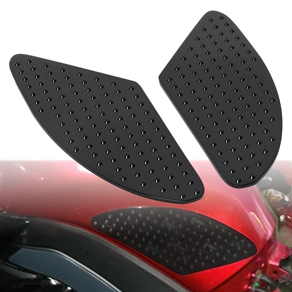 STHIRA Motorcycle Gas Tank Pads 2pcs for Better Knee Grip featuring Anti Slip Dotted Rubber | Universal Fit for 1000RR Z1000 FZ1 R6