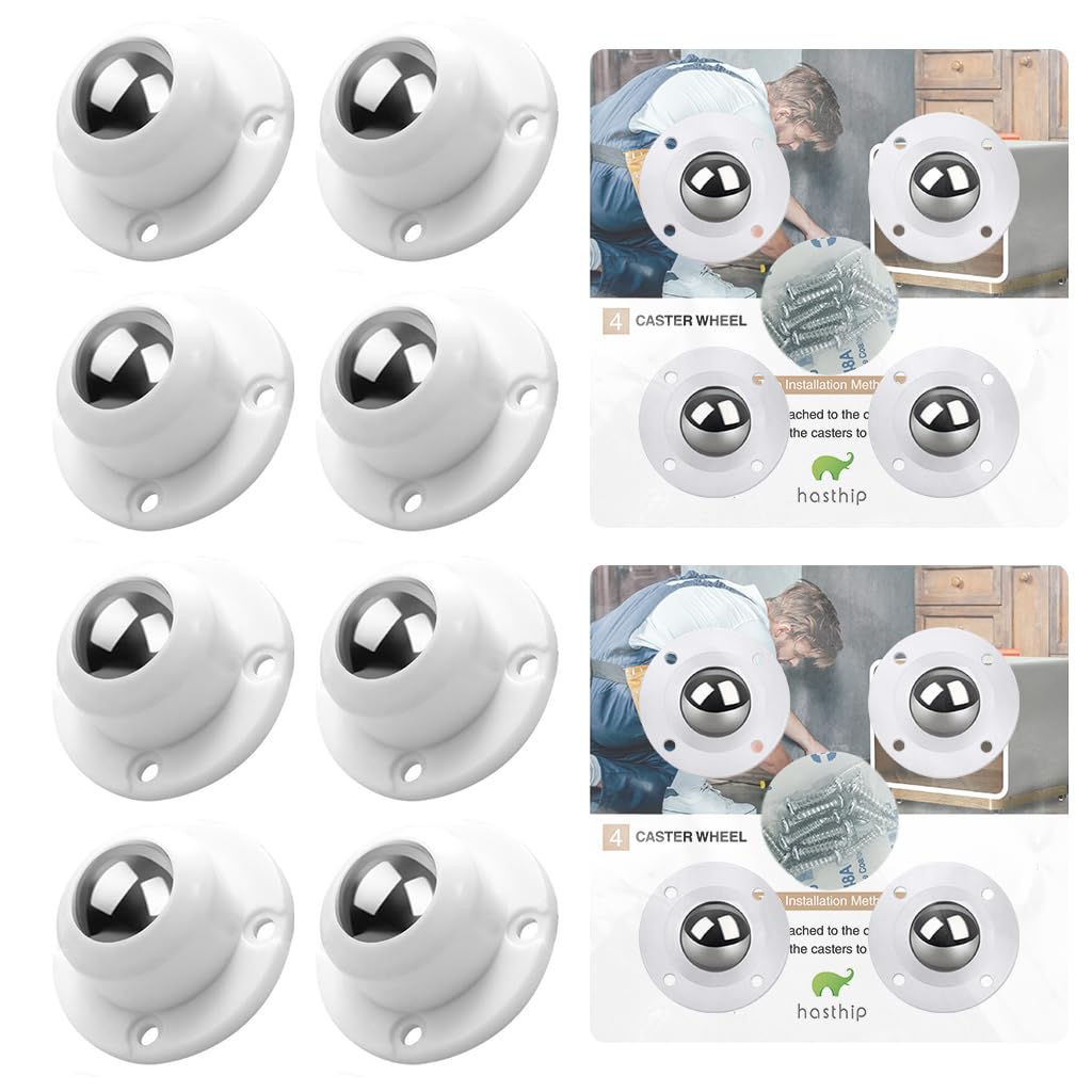 HASTHIP Caster Wheels for Furniture and DIY Projects featuring 360° Swivel | 8pcs 400kg Load Capacity