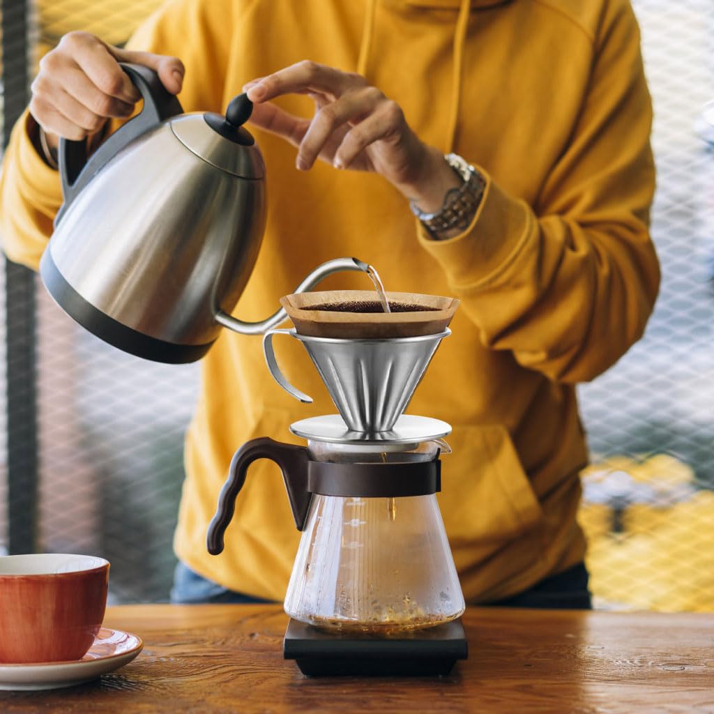 Supvox Stainless Steel Pour Over Coffee Filter for Mugs and Carafes | Reusable Eco-Friendly Dripper for Home Office and Travel
