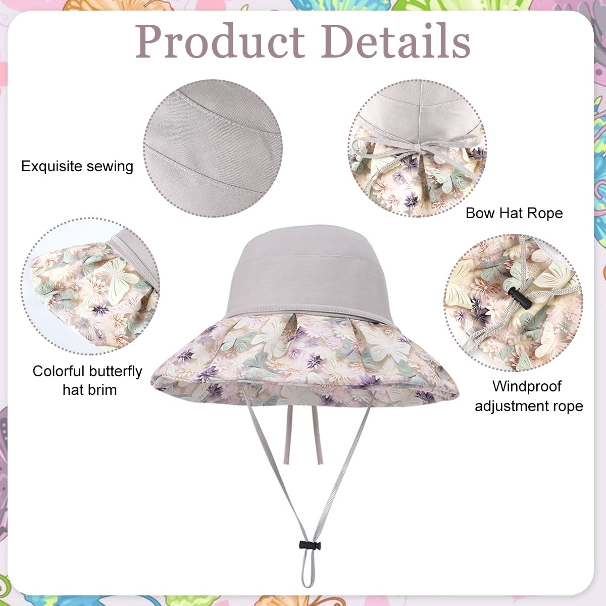 SANNIDHI Bucket Hat for Women with UPF 50+ Wide Brim and Breathable Mesh Liner | Detachable Chin Strap