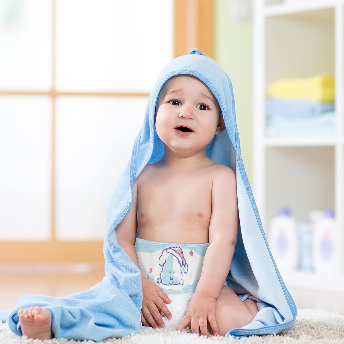 SNOWIE SOFT Baby Belly Band for Umbilical Cord Protection with Hook and Loop Closure 36–44 cm Cotton Wrap | 4Pcs for Newborns