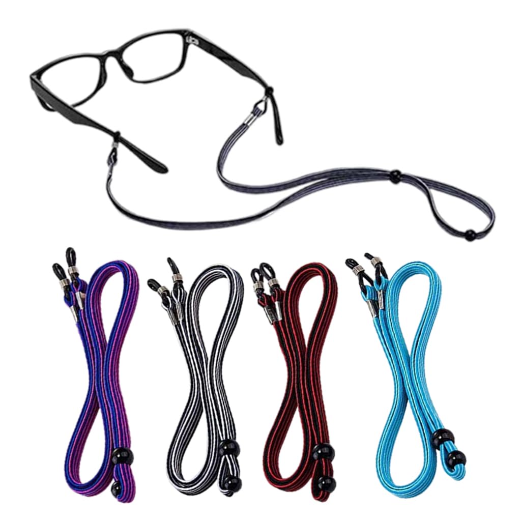 HASTHIP Specs Holder Strap for Glasses with Adjustable Grippers and 27.5 in Polyester Cord | 4Pcs Set for Active Wear
