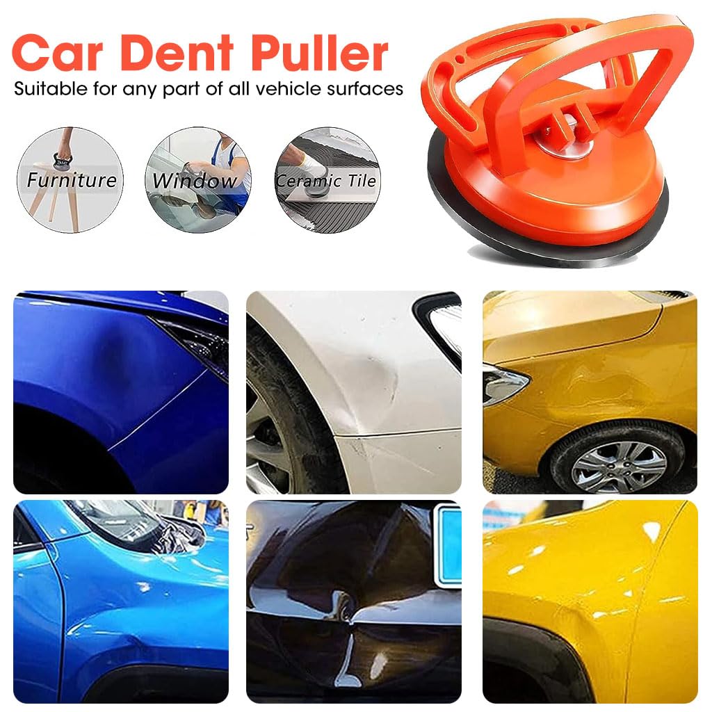ZIBUYU Car Dent Remover Puller for Auto Body Repair with Dual Handles and 165 lb Suction Power | 3 Pack 11.8 cm and 5.7 cm PP PC TPR Construction