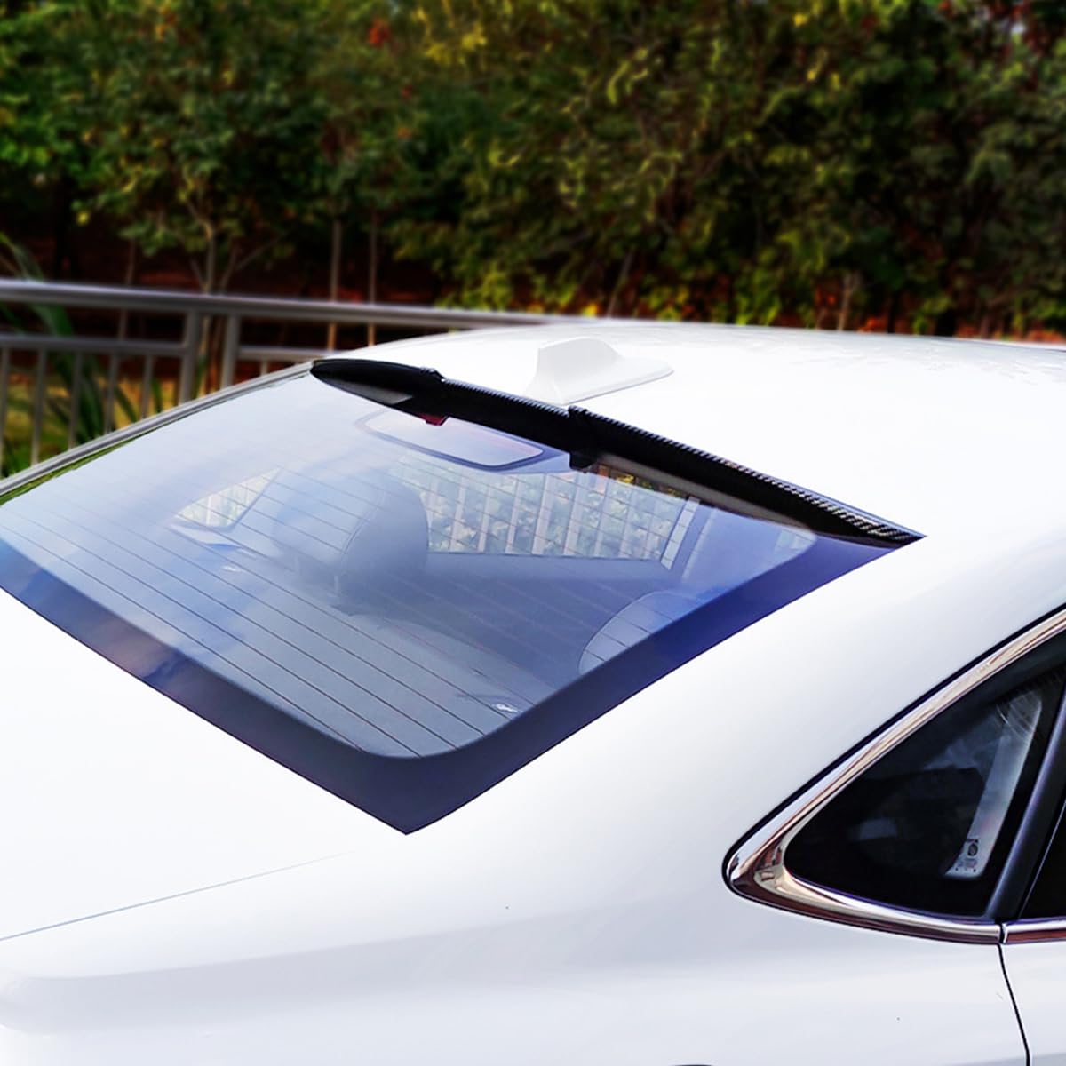 STHIRA Rear Spoiler for Car featuring 45° Tilt Aerodynamic Design and 1.38 m PVC Body | Universal Fit Carbon Fiber Black Extension