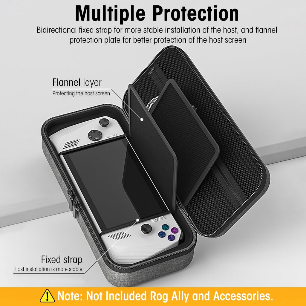 ZORBES Carrying Case for Rog Ally featuring mesh pouch and handle | EVA hard shell 12.79×5.47×3.35 in