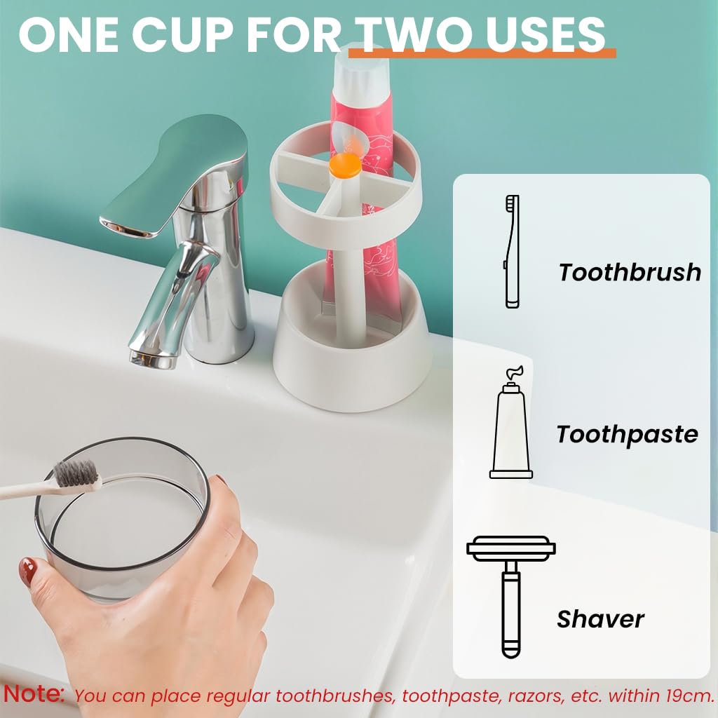 ZIBUYU Toothbrush Organizer for Bathroom Countertops with Open Air Hygienic Drying | Space Saving Stand for Families