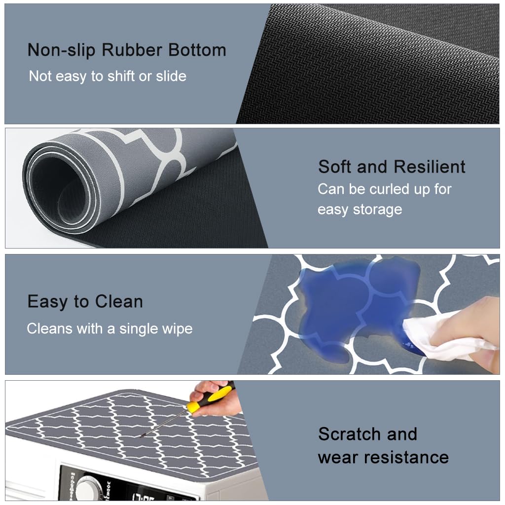 ZIBUYU Super Absorbent Dish Drying Mat for Kitchen Countertops with Non Slip Base | Easy Clean Microfiber Counter Protector