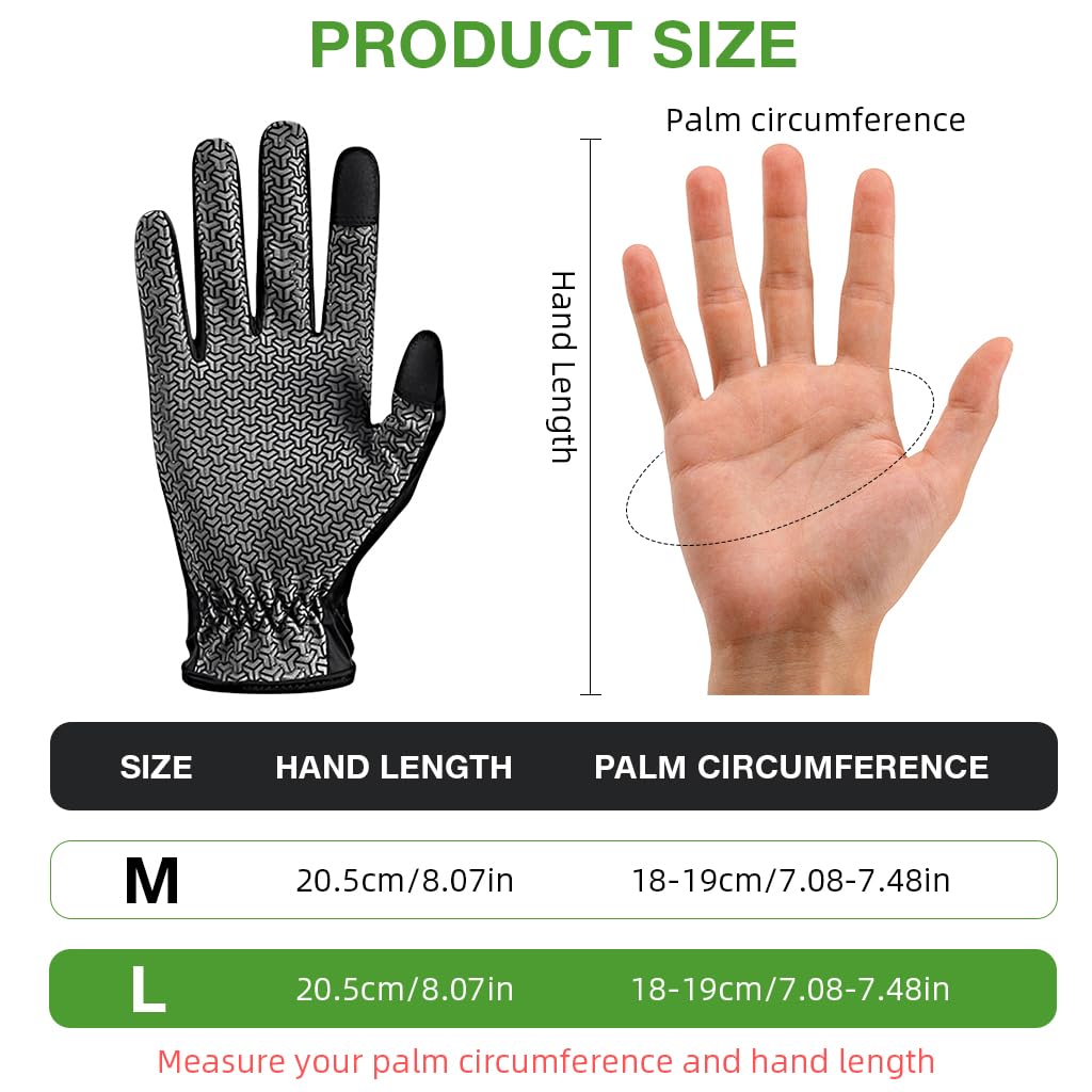 Proberos Riding Gloves for Cycling and Outdoor Sport with UPF 50+ Sun Protection | Touchscreen and Anti Slip Design in Black
