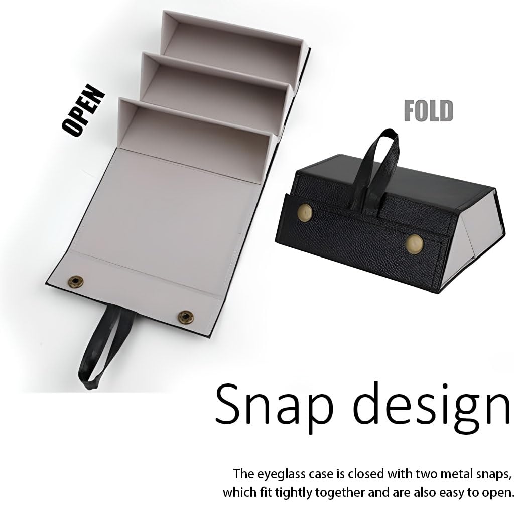 Zibuyu Foldable Sunglasses Travel Case for Eyewear Organization with PU Leather Design | Compact Folding Storage Box