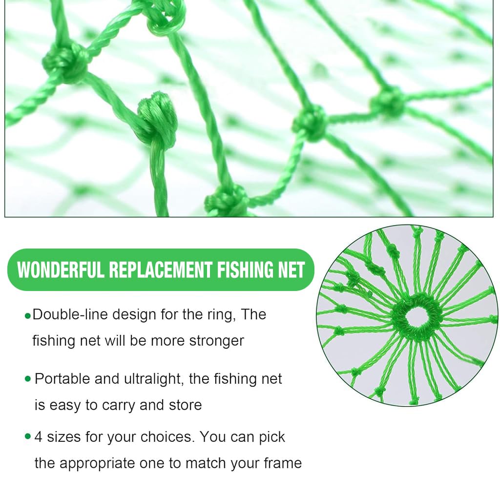 Proberos® 2Pcs Replacement Nets for Fishing Landing Net Frame 40-50cm Diameter Replacement Net 2 inches Mesh Fishing Net Replacement Universal Fishing Landing Net Replacement