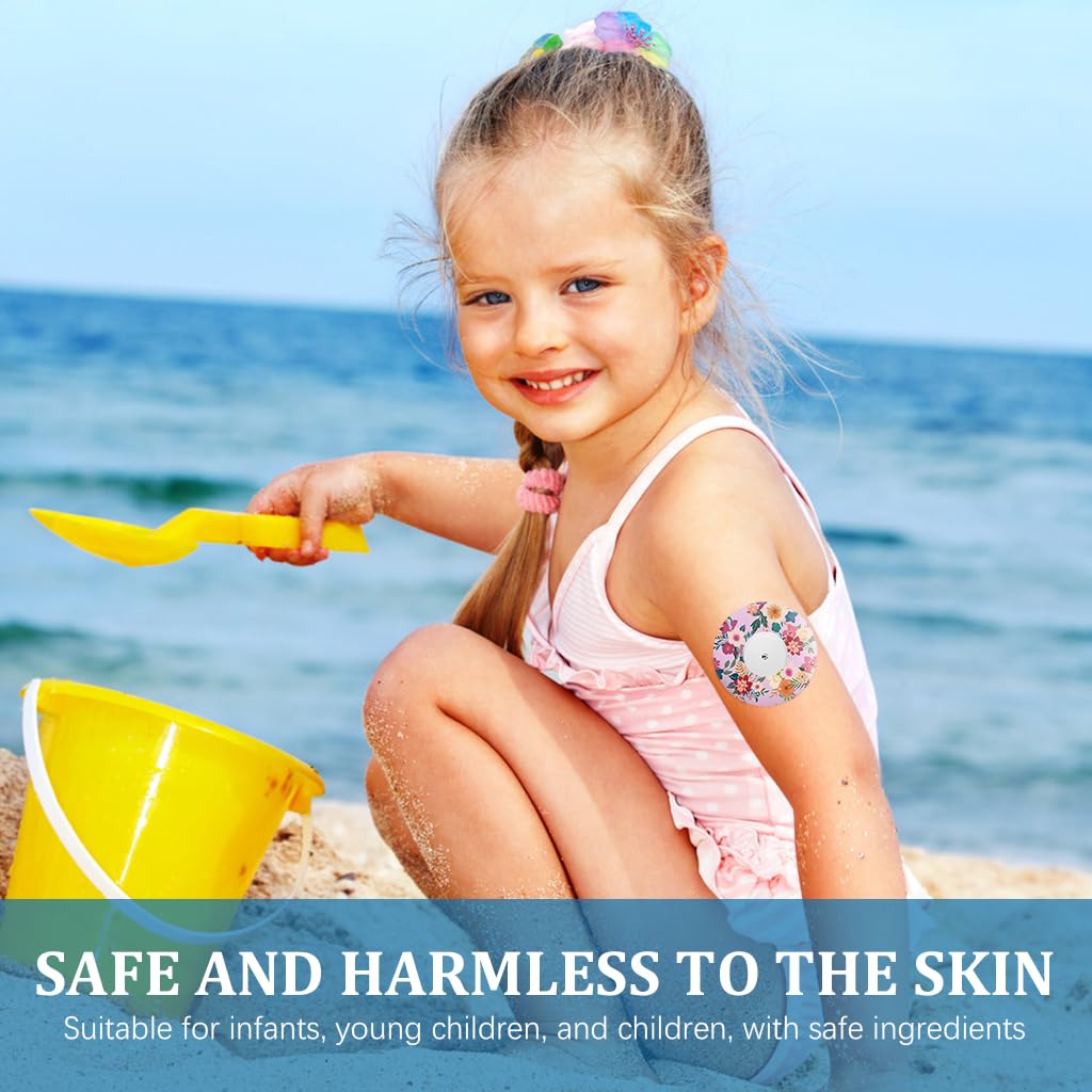 HANNEA Self Adhesive Patch Stickers for Freestyle Libre Sensor featuring Floral Print 18Pcs