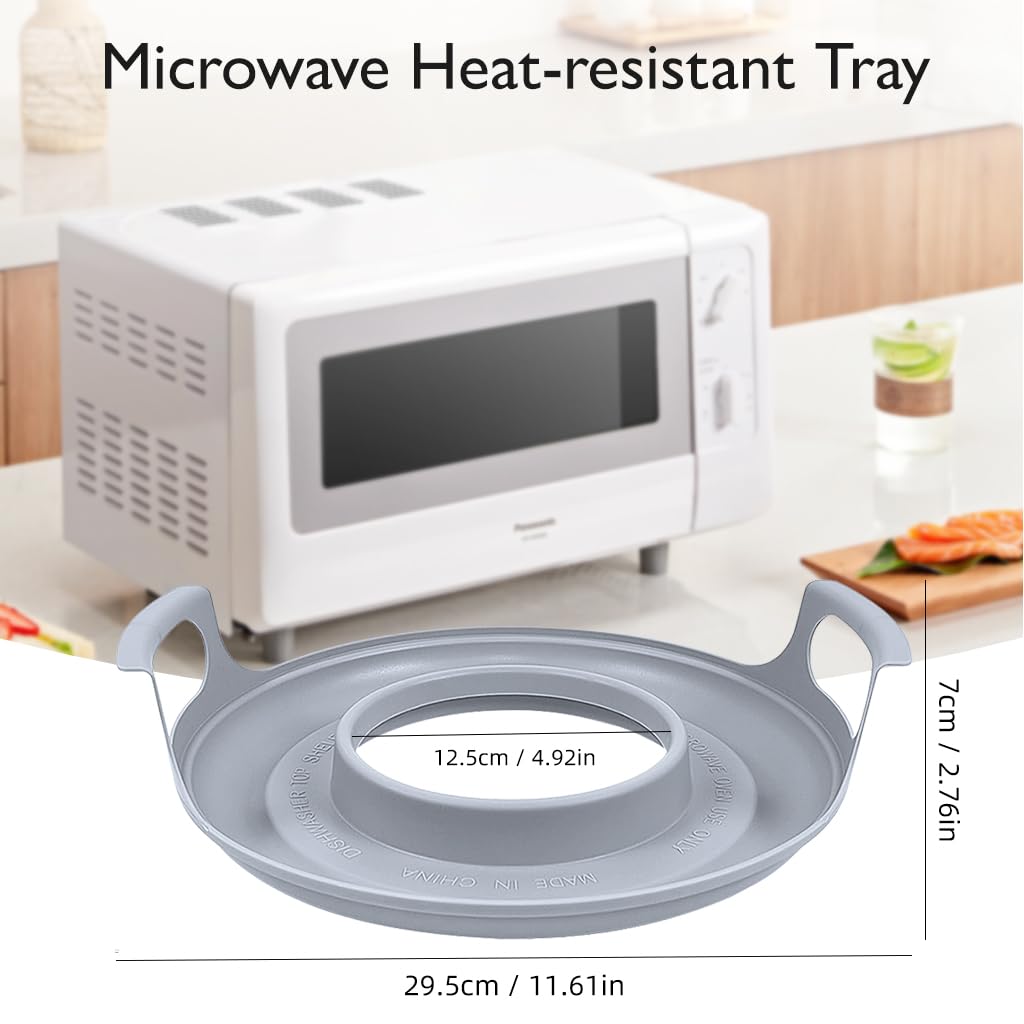 Supvox Microwave Plates for Heating with Handles 11.8 in | Safe Food Grade PP Tray