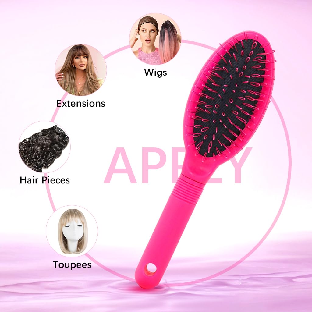 MAYCREATE Wig Brush Comb for Hair Extensions with No Tangle Loop Design 8.66 in | Gentle Scalp Care
