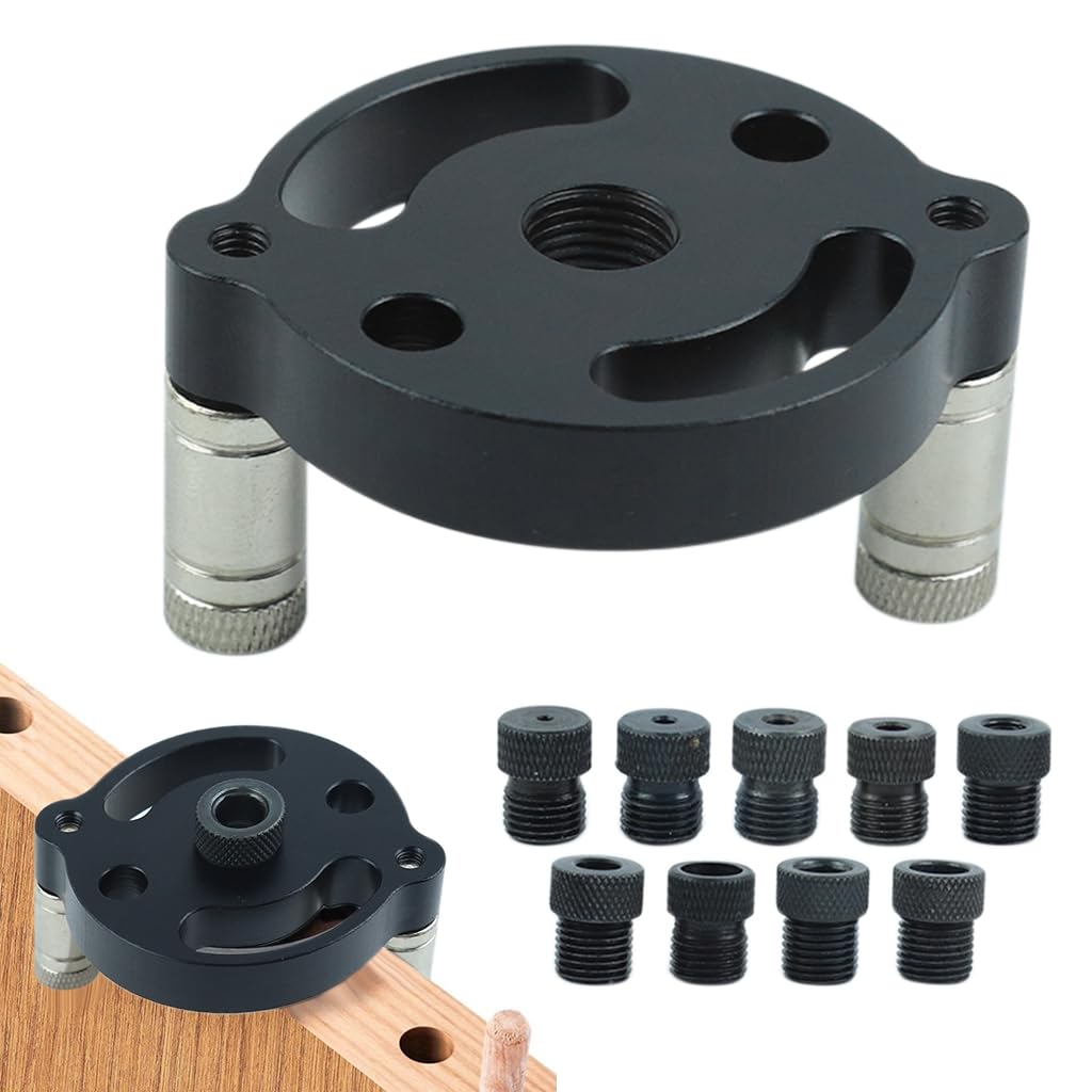 Serplex Self Centering Doweling Jig for Woodworking with 6mm 8mm 10mm Drill Guide | Aluminum Alloy Tool