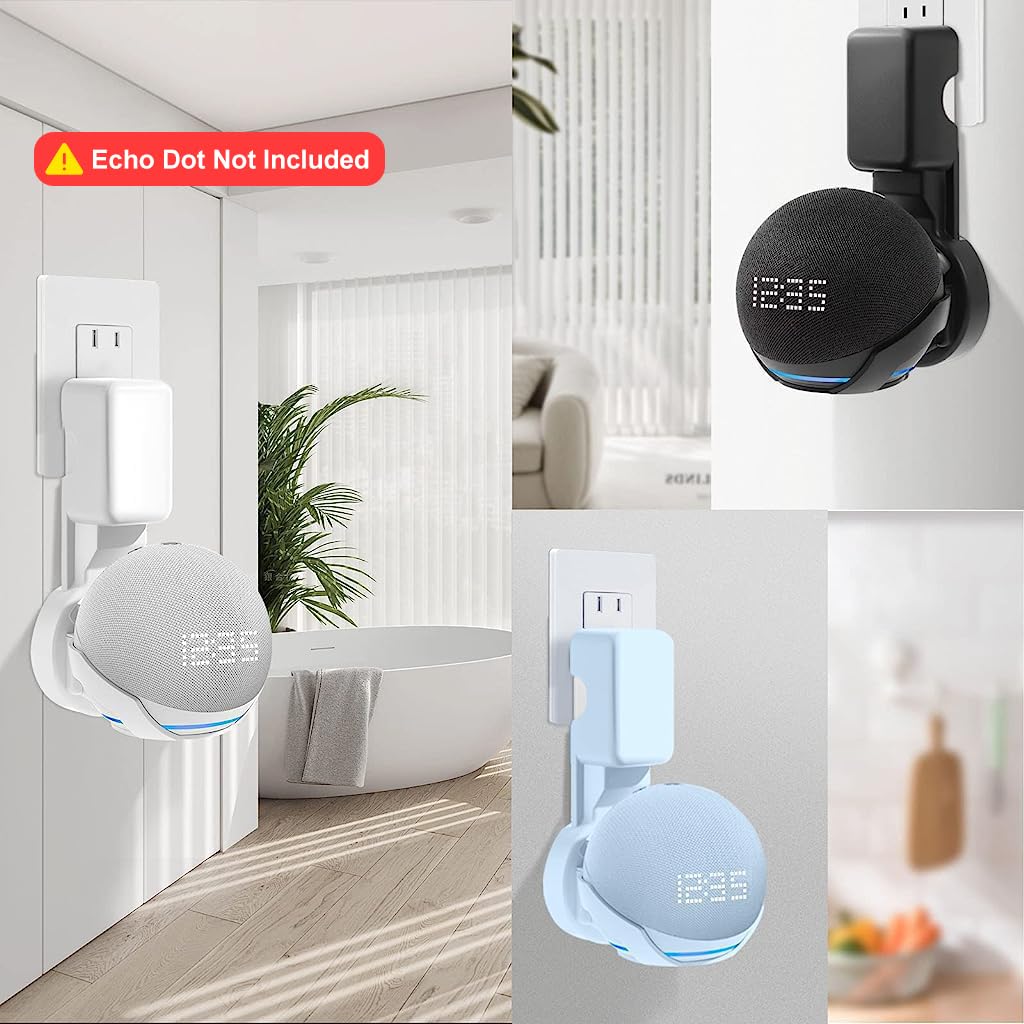 ZORBES Echo Dot Wall Mount Stand for 4th and 5th Gen with Cable Management Groove | Robust Plastic Holder