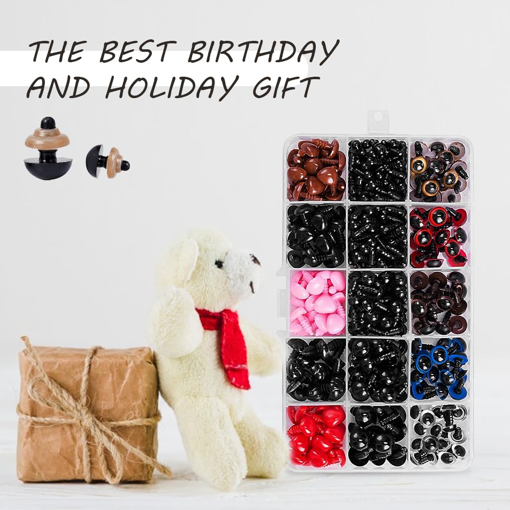 ZIBUYU Toy Restoration Accessories Kit for DIY Doll Making with 752 pcs Screw Fittings | PVC Eyes and Noses