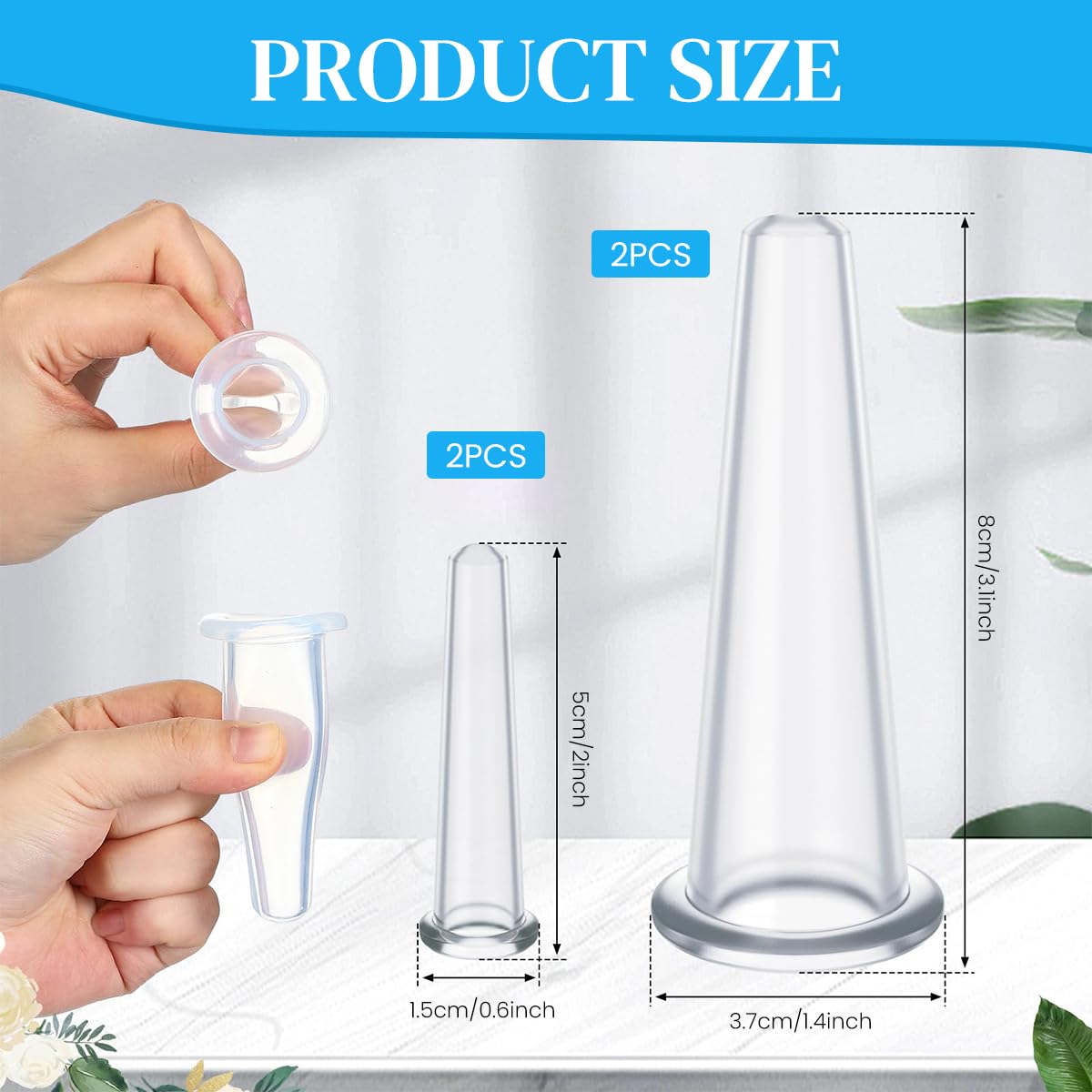 ZIBUYU Facial Cupping Set for Face with 12 Silicone Vacuum Cups | Gentle Skin Massage