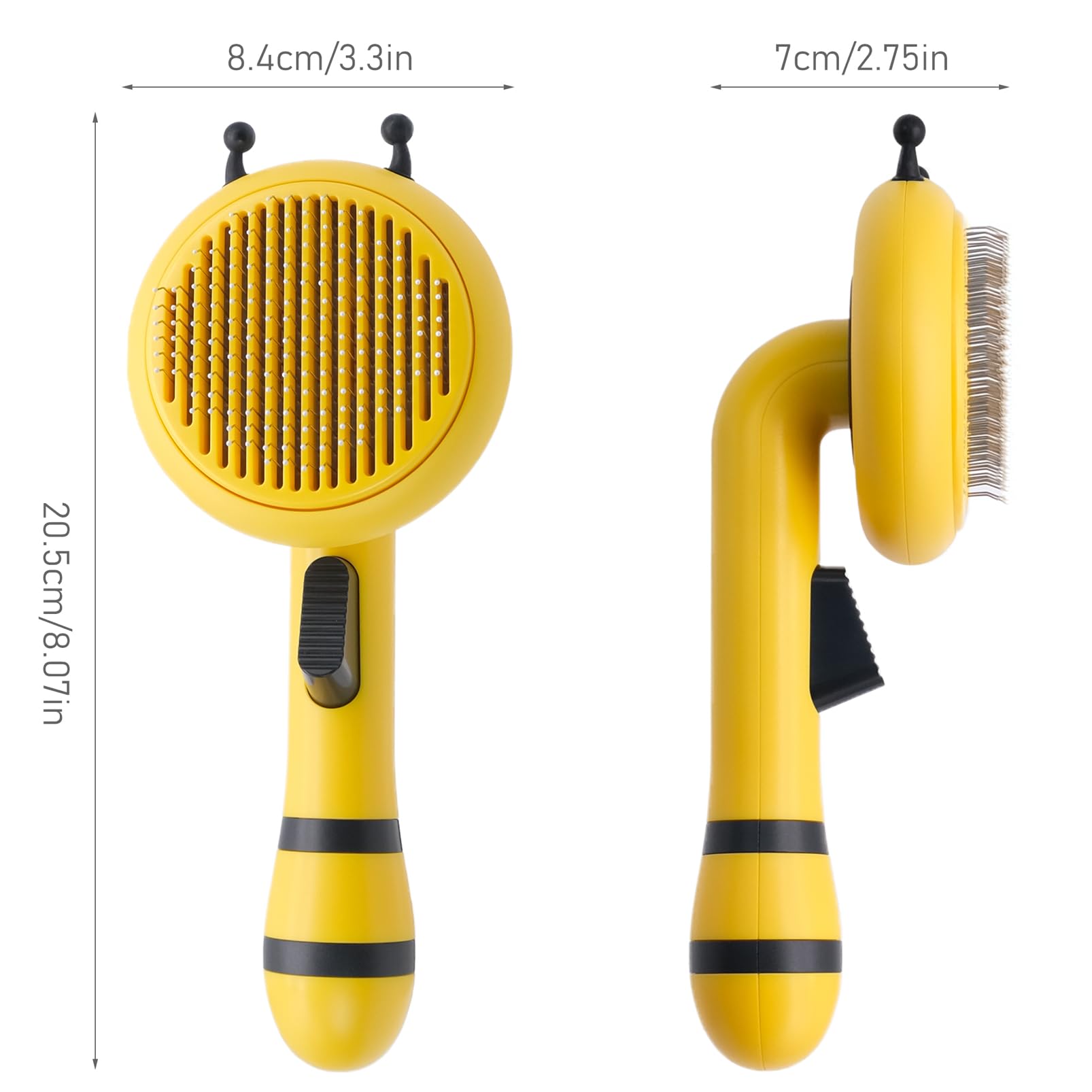 Qpets® Grooming Brush for Dogs and Cats Slicker Hair Brush Honey Bee Design Remove Mat Shedding Brush for Cats & Dogs Gently Massage Hair Comb for Dogs Pet Grooming Comb for Dog