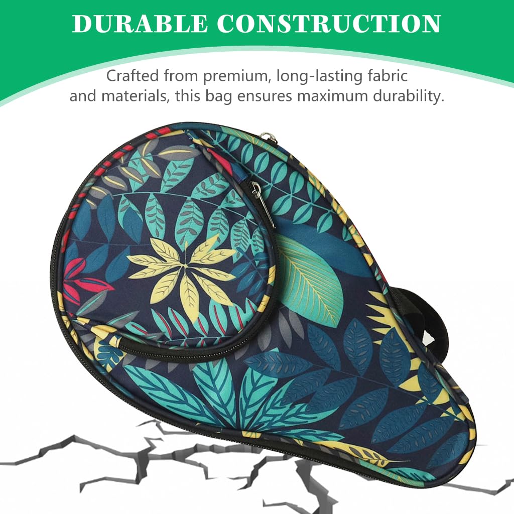 Proberos Table Tennis Racket Case 19×30cm with Double Deck Storage and Zipper Pouch | Waterproof Protective Ping Pong Bag