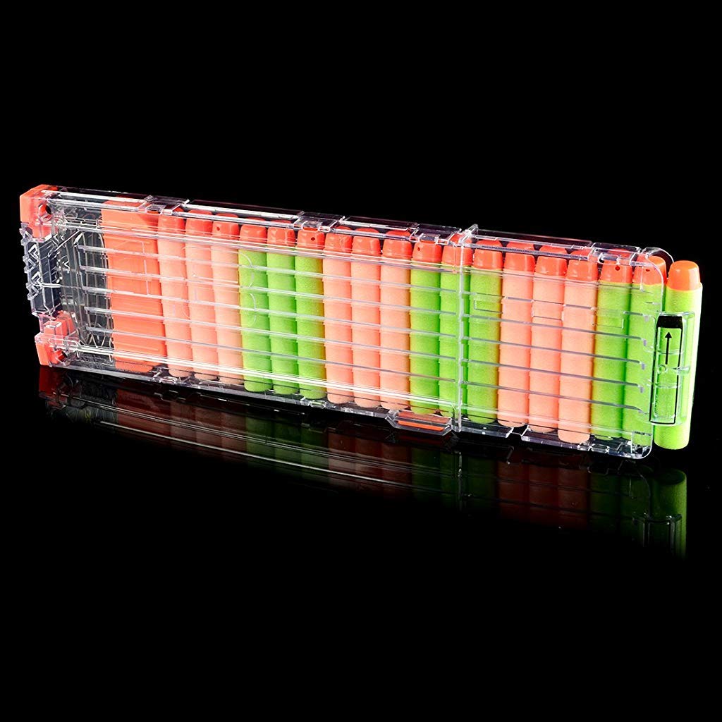 PATPAT Soft Bullet Clip for Nerf Elite Series featuring Quick Reload Mechanism and 18 Darts | Transparent Toy Gun Cartridge for Kids