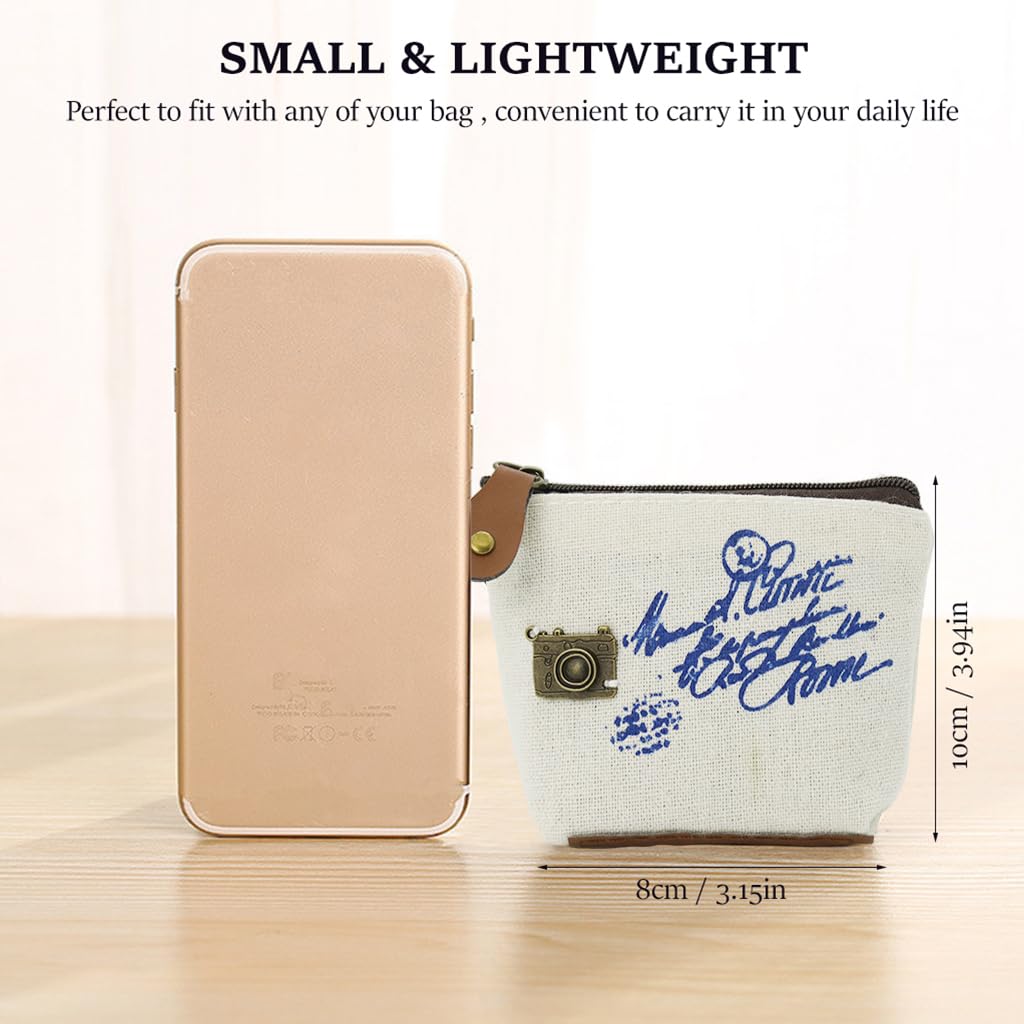 ZIBUYU Cute Decor Coin Pouch for Daily Use with 4pcs 10cm Canvas Design | for Women and Kids