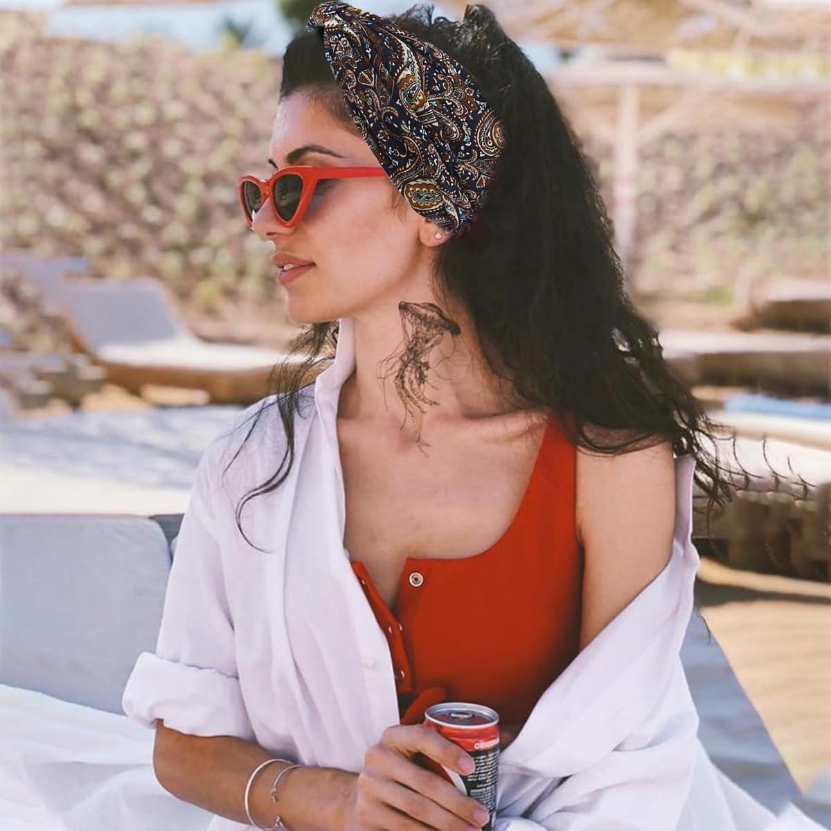 MAYCREATE Sport Headbands for Women featuring Moisture Wicking Stretch Fabric | 4PCS Boho Quick Dry Hairbands for Yoga and Running