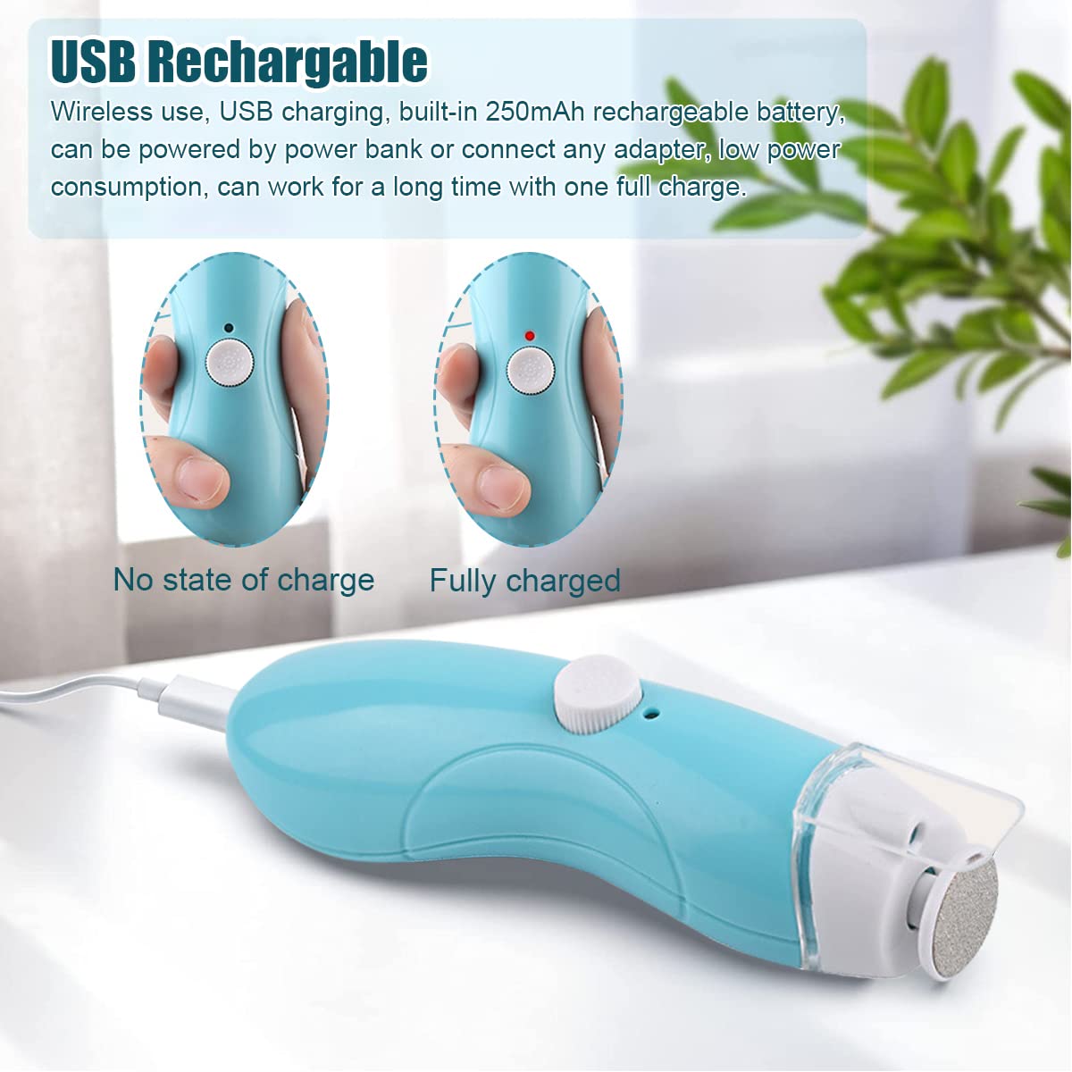 SNOWIE SOFT Rechargeable Nail Trimmer for Baby and Adult with 9 Grinder Bits featuring Bi Directional Speed Control and LED Light