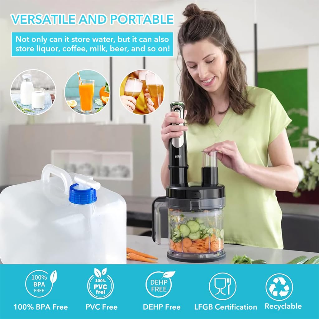 Optifit Collapsible Portable Water Storage Tank for Camping with 20L Capacity and Faucet | BPA-Free LDPE Food-Grade Container