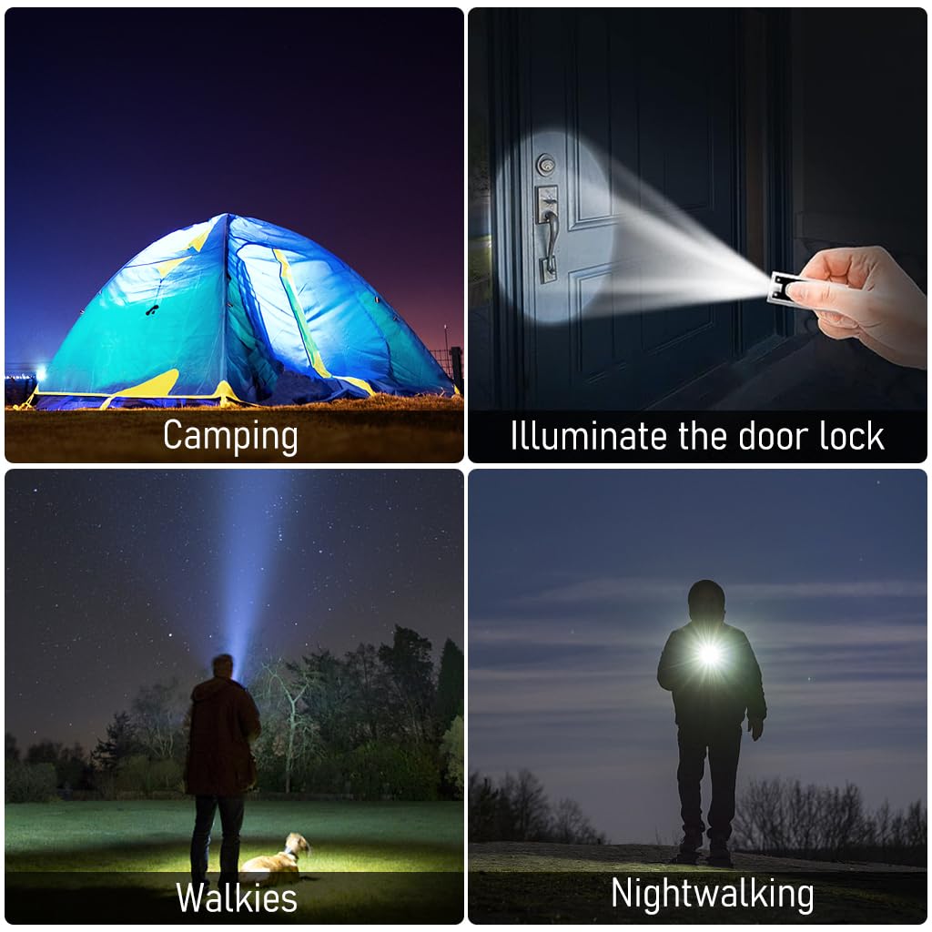 ELEPHANTBOAT Keychain LED Flashlight for Everyday and Emergency Use with 2PCS Set | Portable ABS Mini Light Featuring Built-in Button Battery