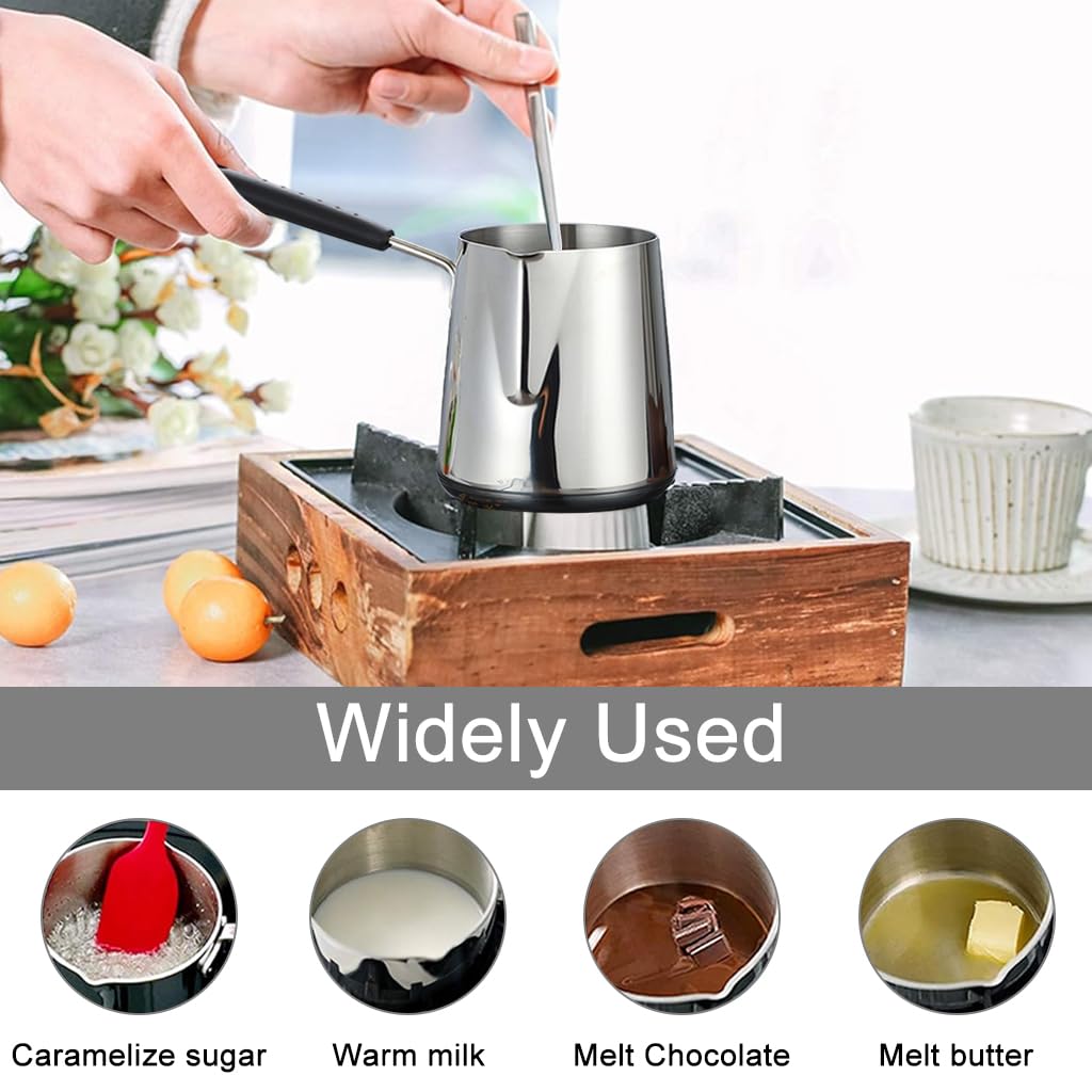 Supvox Milk Frothing Pitcher for Latte Art with Anti-Scald Handle and V Spout | 600ml Stainless Steel