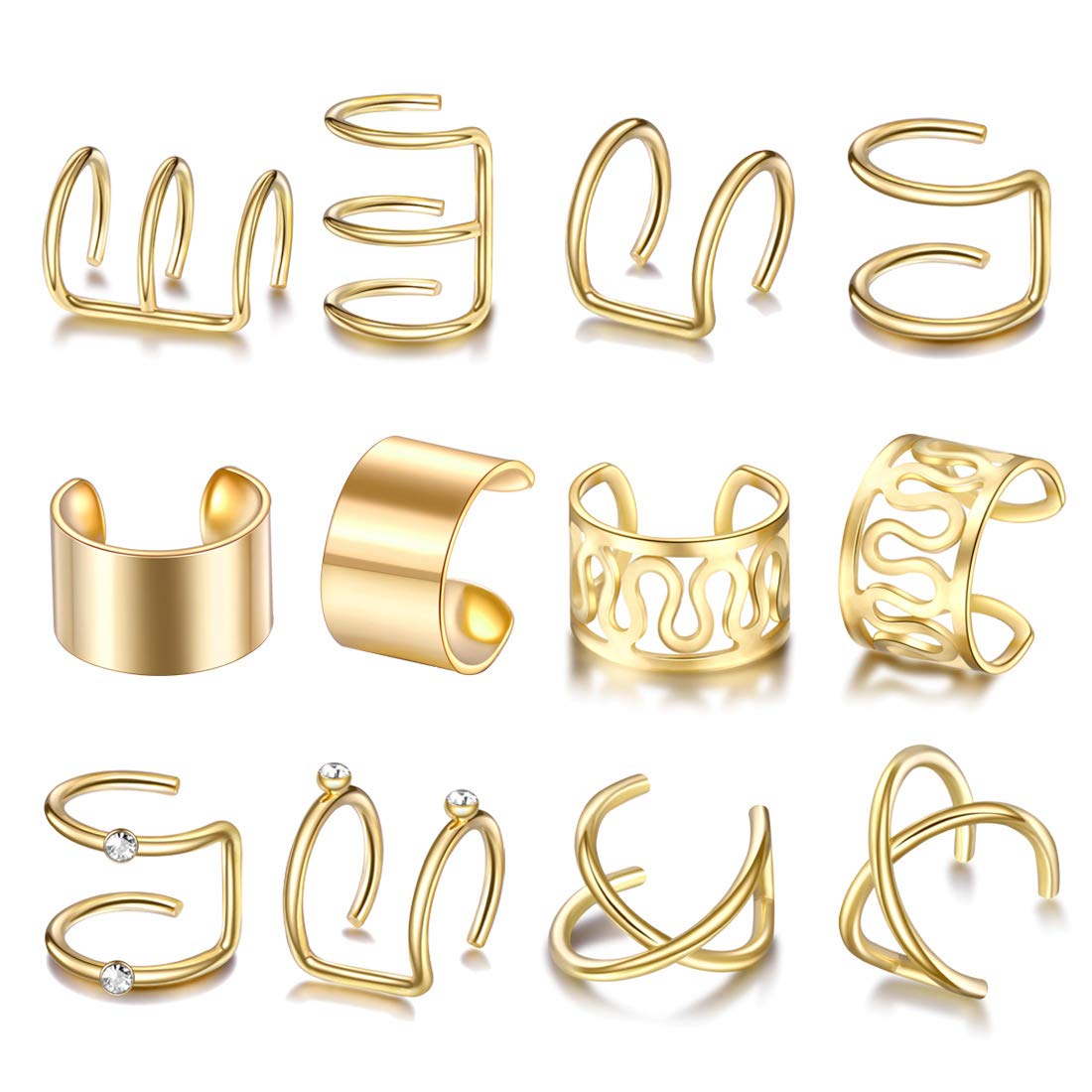 ZIBUYU® 12pcs Hair Braids Dreadlock Non-Piercing Ear Clip