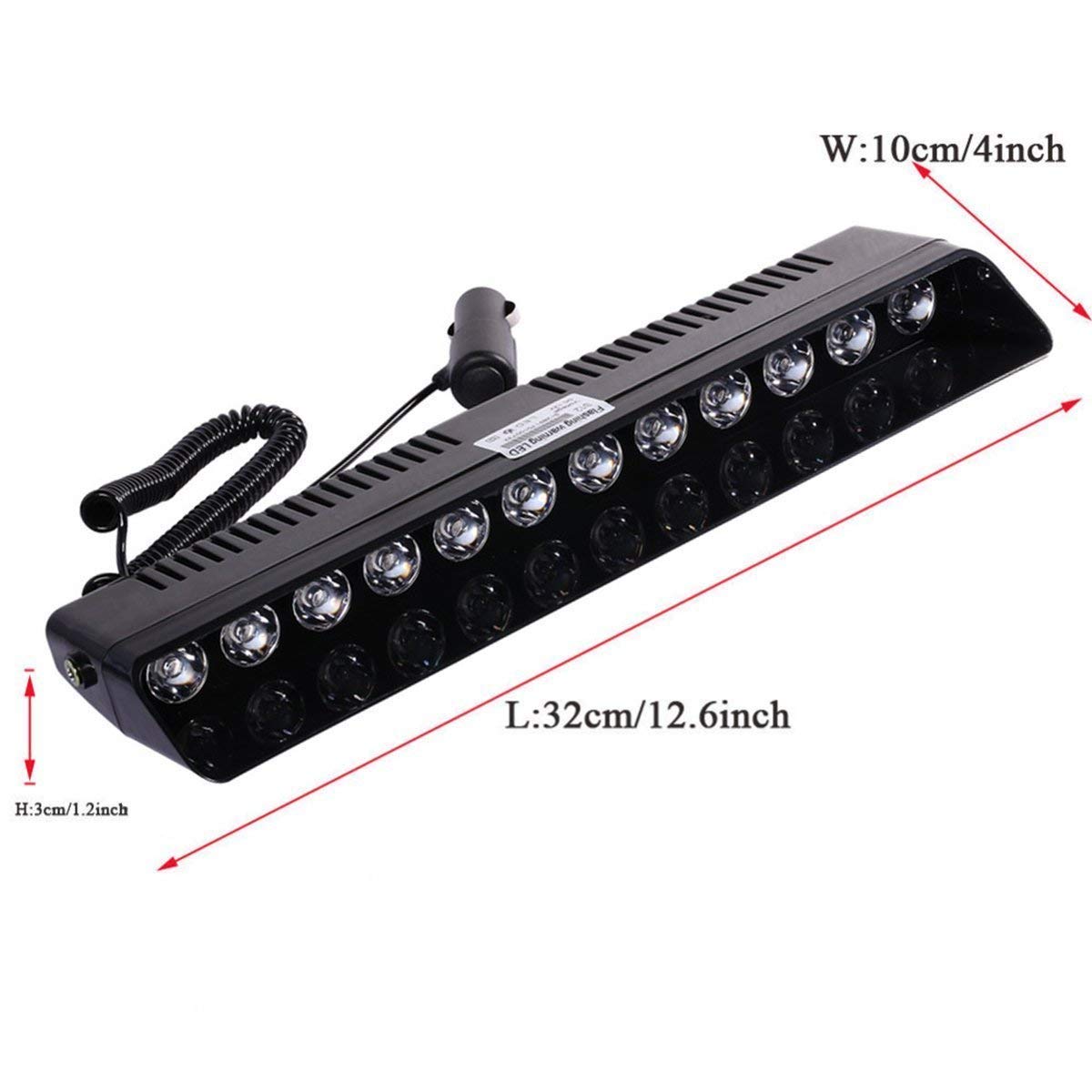 Police Light for Car with 14 Flash Modes and 4 Suction Cups, Red Blue 12V Interior Strobe | Universal for Truck SUV