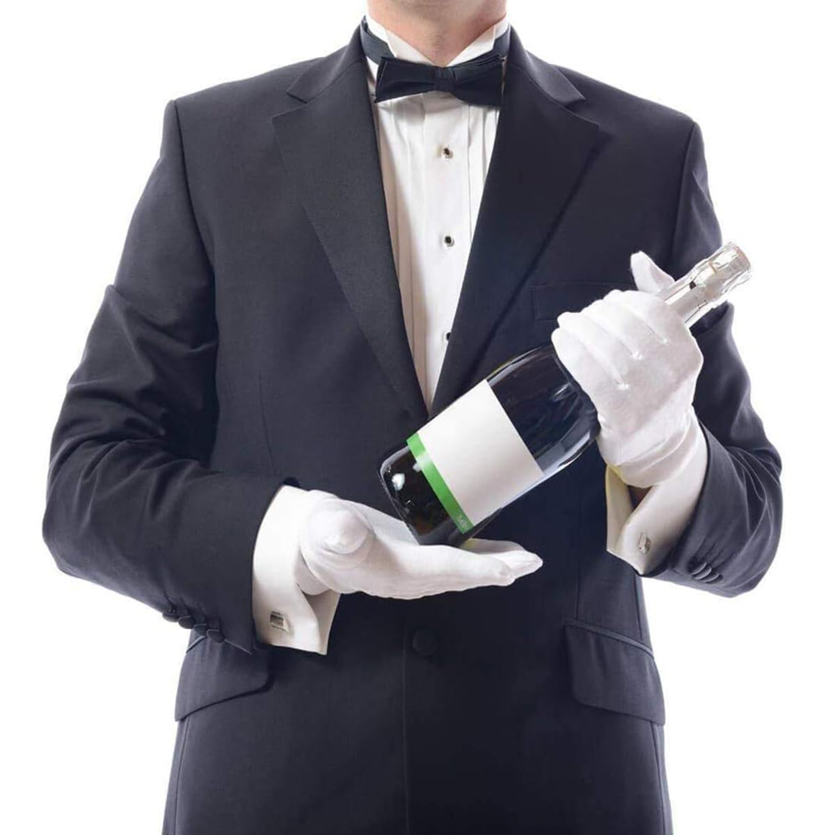 White Cotton Gloves for Artwork and Jewelry Inspection featuring Breathable Comfort | 12 Pairs