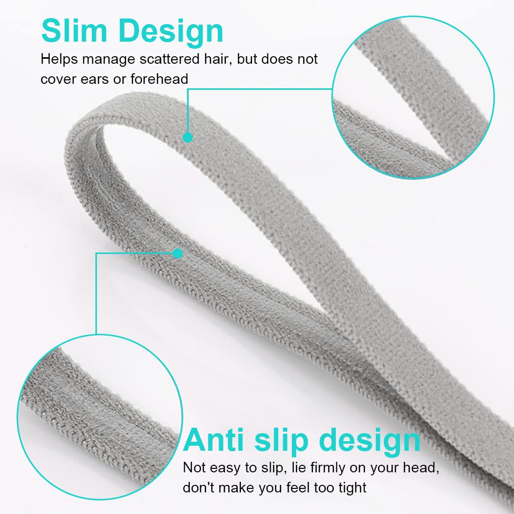 Proberos Sport Headbands for Gym Running and Yoga featuring Non Slip Silicone Grip | 6 Pack