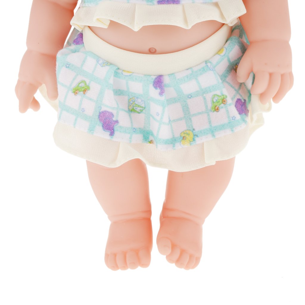 PALAY  Magideal Handmade Realistic Baby Girl Vinyl Doll Rotatable Legs Arms with Removable Clothes Set (30 cm, Green)