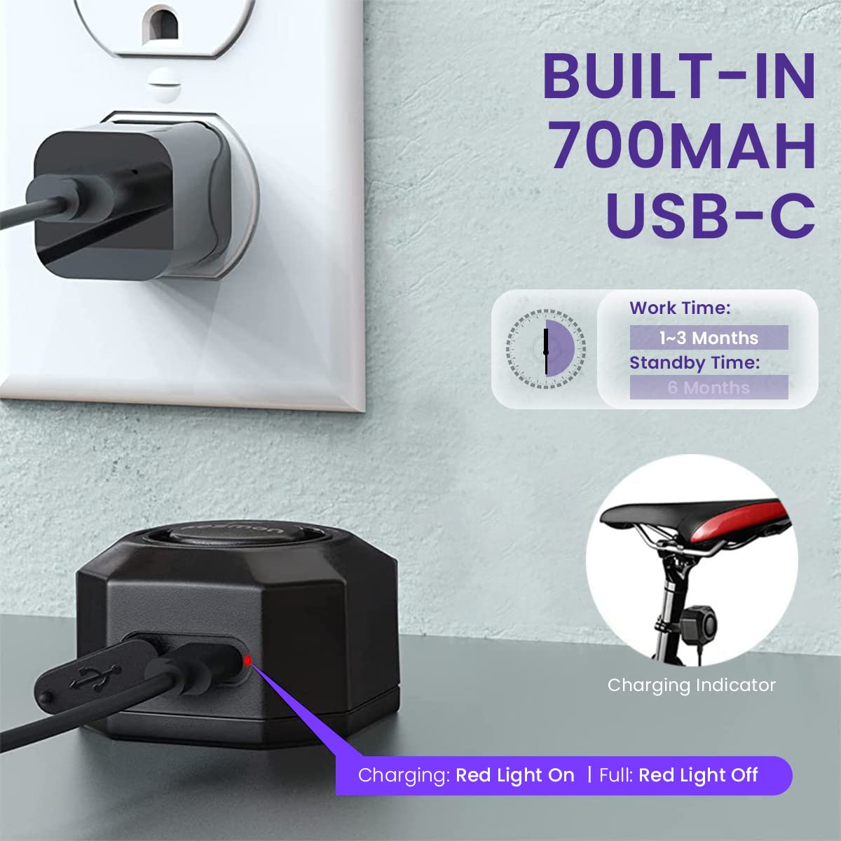 STHIRA Bike Alarm System for Motorcycles and Bicycles with 113dB Siren and 700mAh Rechargeable Battery | IPX5 Waterproof Remote-Control Security