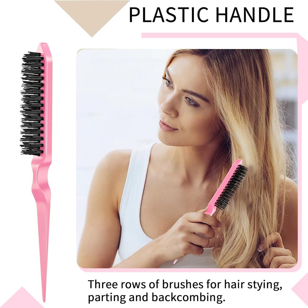 ZIBUYU® Hair Brush for Women, Hair Brush, Hair Dye Brush Set of 3Pcs Hair Styling Tools with Pintail Comb Long Hair Dye Brush Dual Head Hair Dye Tool Detailing Brush