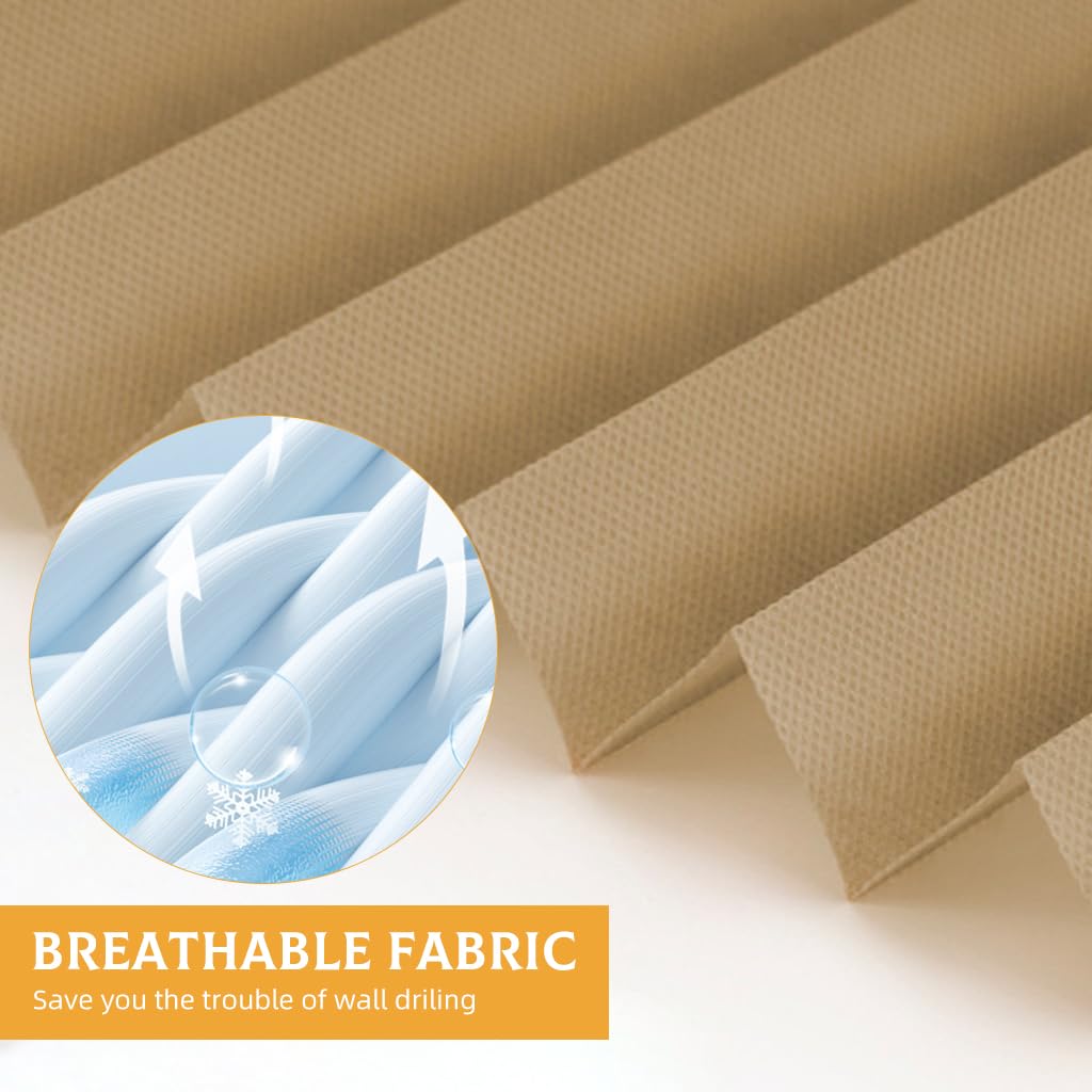 HASTHIP Blinds for Windows Without Drill featuring Roll Up Pleated Paper Design 47x70 in | Light Filtering and UV Protection for Home or Office