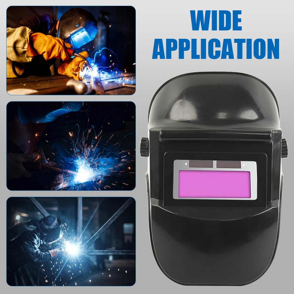 Serplex® Auto Darkening Welding Helmet Flip-Up Face Mask Welding Helmet with 10 Replacement Auto Darkening Lens Heat Resistant Universal Arc Welding Helmet for GMAW, PAW, GTAW, TIG