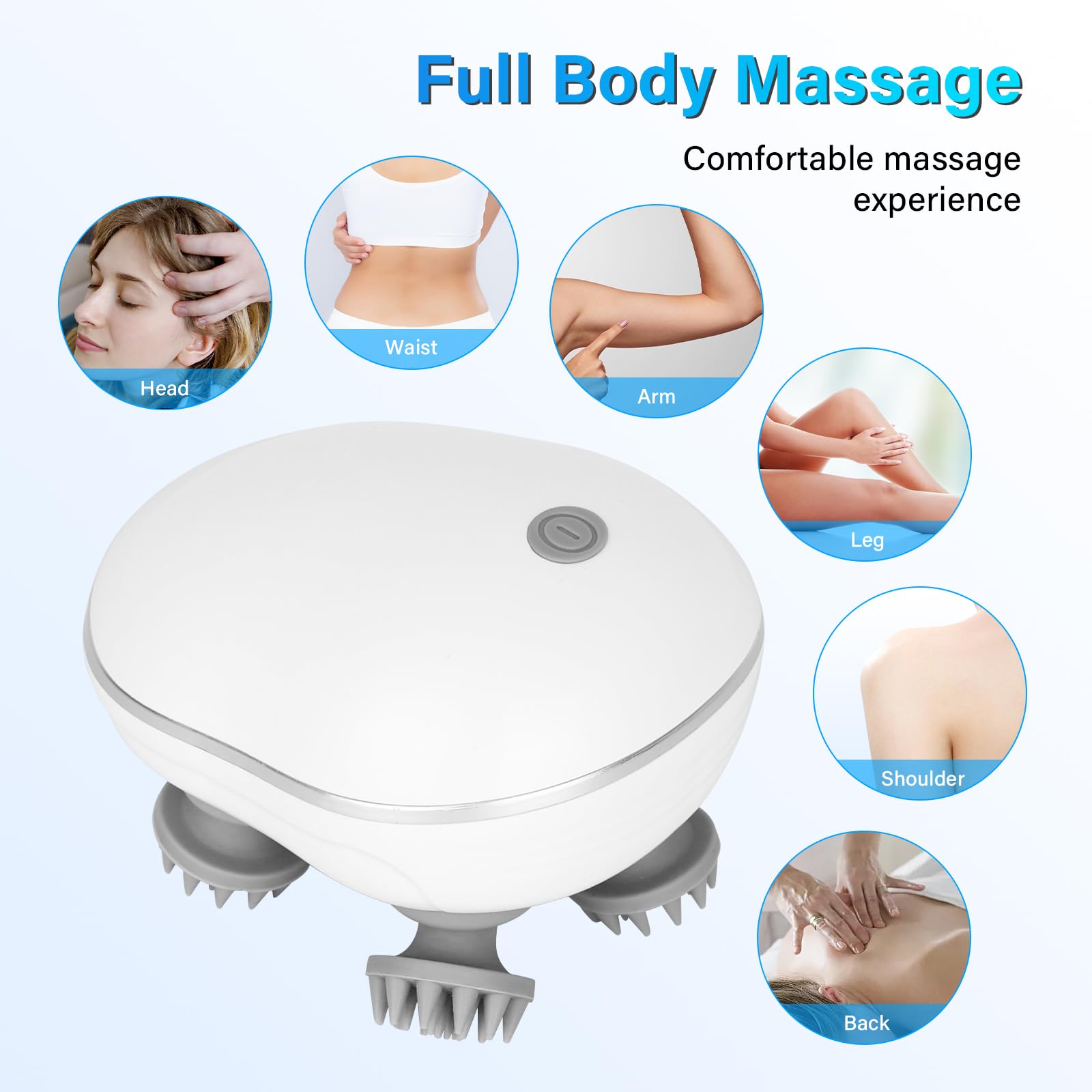 ZIBUYU Electric Scalp Massager for Scalp Relaxation Cordless Head Massager 3 Switchable Level Strength USB Rechargeable Head Massager Travel Electric Scalp Massager for Stress Relief, Hair Growth