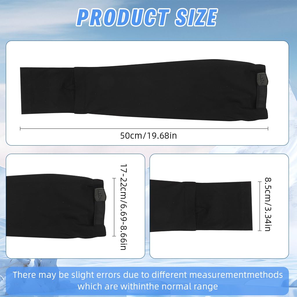 Proberos Ice Silk Summer Balaclava Face Mask for Outdoor Sports with UPF400+ Protection | Adjustable Drawstring Hood and Arm Sleeves in Black