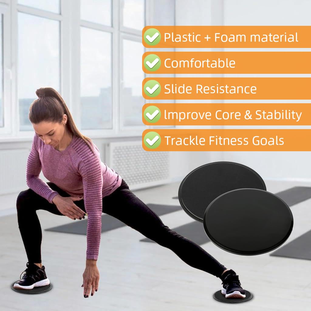 Proberos Yoga Sliding Pads for Core Strength and Balance 6.8 in | Dual-Sided EVA & PP Design
