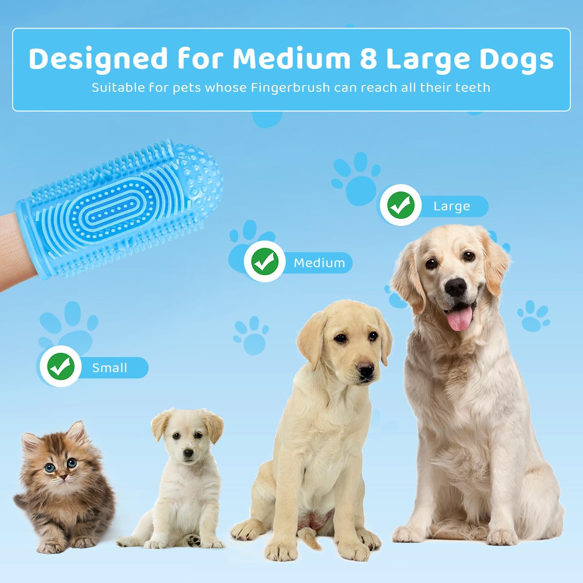Qpets Dog Toothbrush for Dental Care featuring 4 Bristle Types and Soft Silicone Finger Sleeve