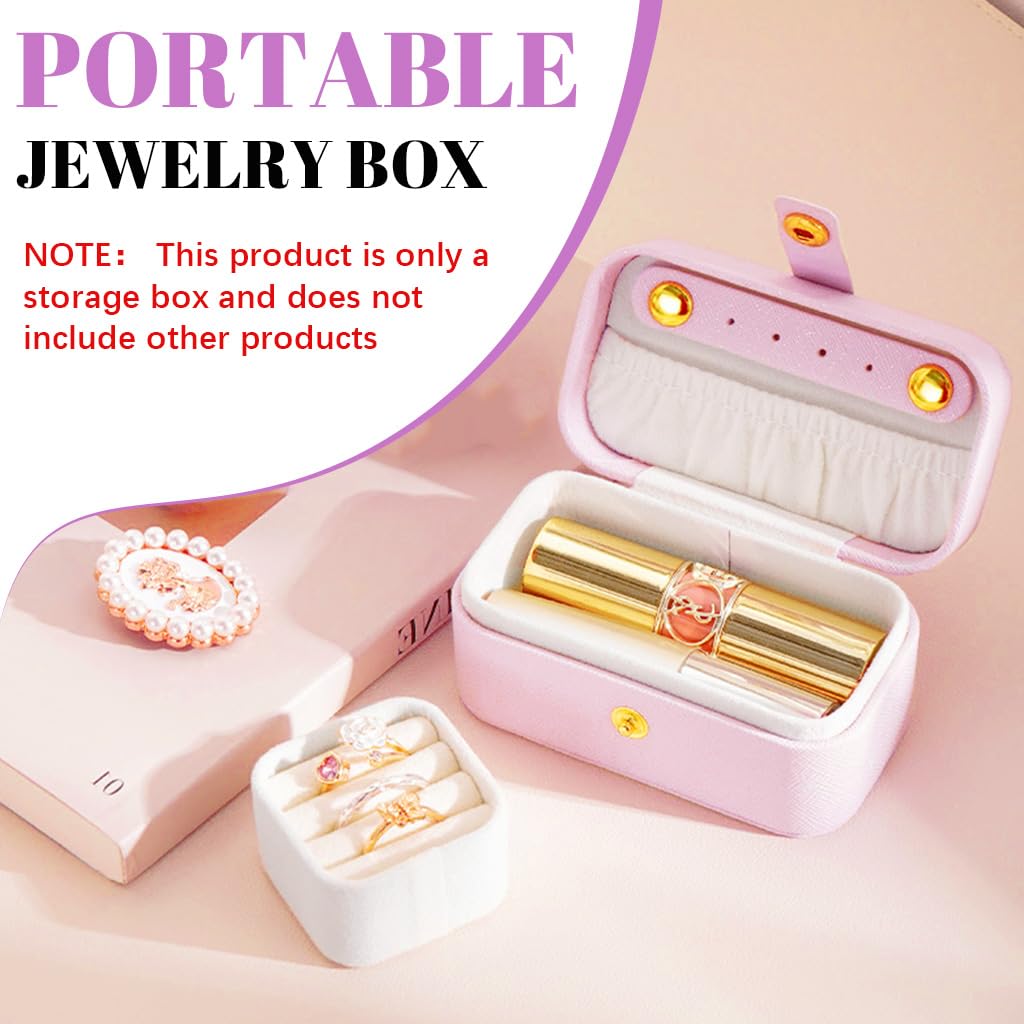 MAYCREATE Travel Jewelry Box for Women featuring Removable Ring Holder and Plush Lining | Compact Organizer for Earrings and Necklaces