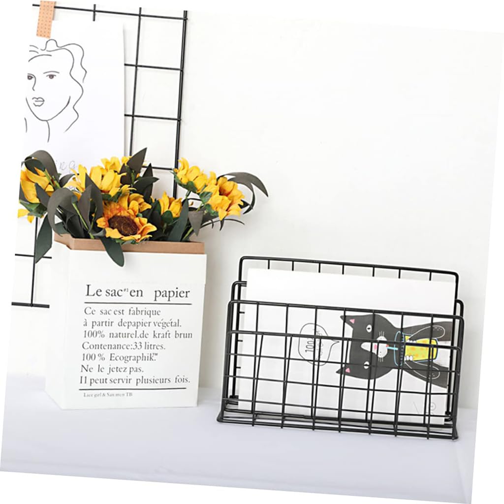 Zibuyu 3 Tier Metal Book Organizer for Desk and File Storage with Wire Design | Rose Gold