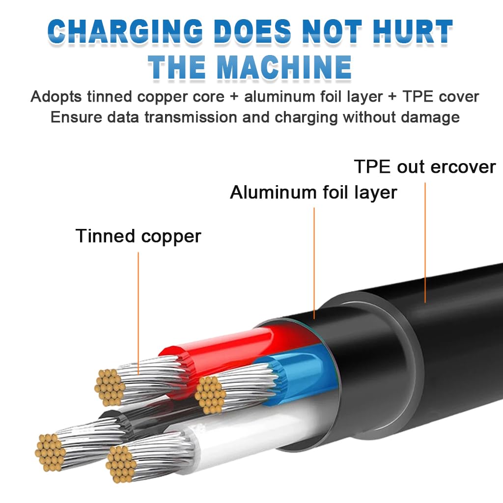 ZORBES Charging Cable for Garmin Watch with USB C and USB Connectors 3.3ft Nylon Braided
